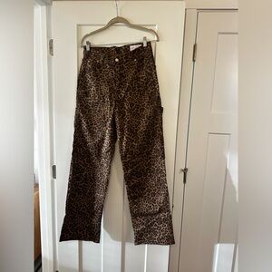 Women’s leopard carpenter pants new without tags